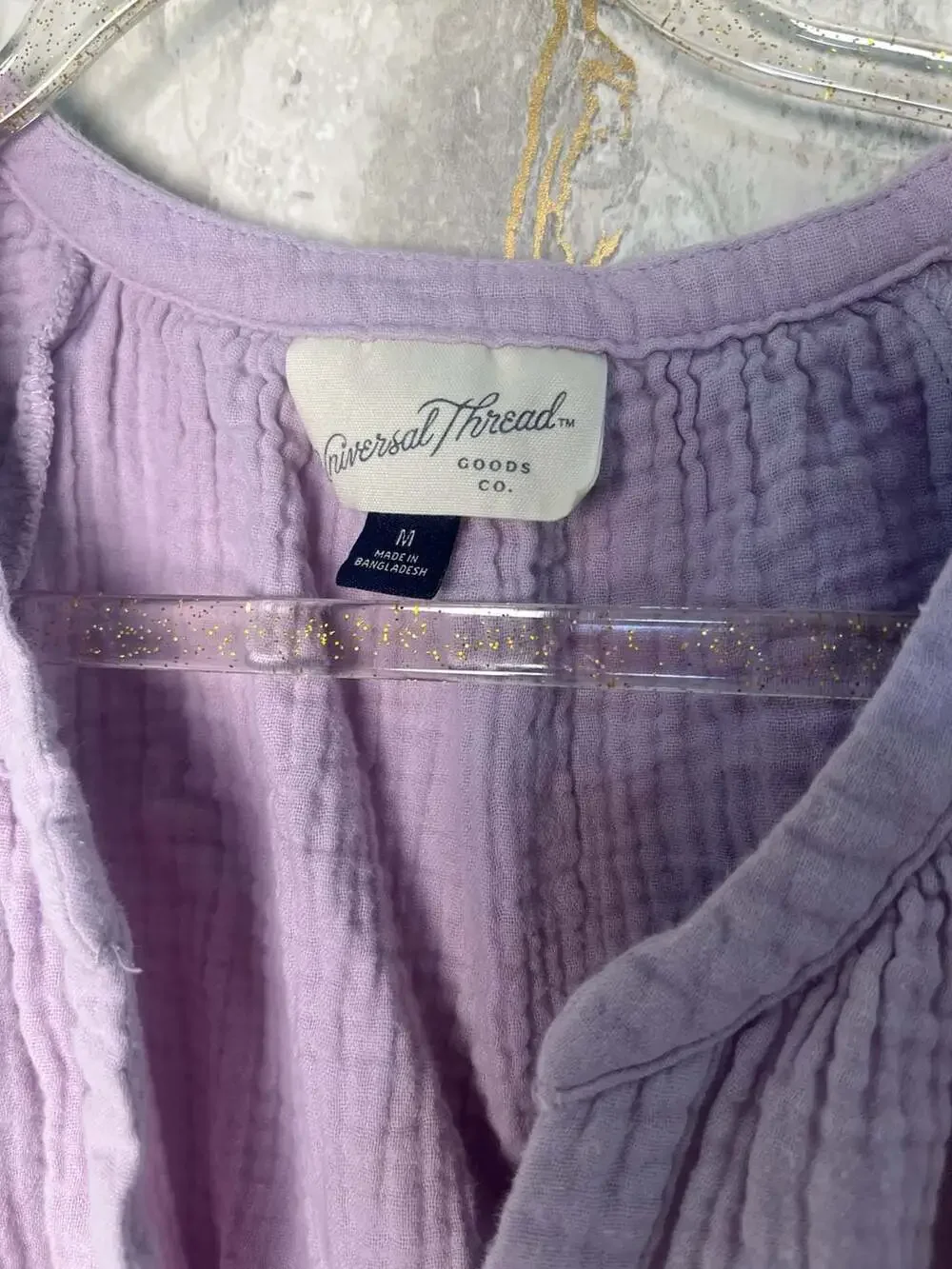 Universal Thread Women's Cotton Gauze Lavender V-Neck Top and Shorts Set